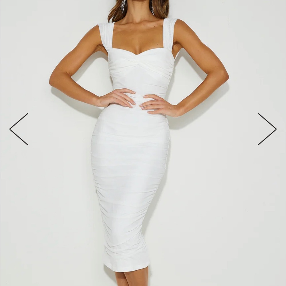 Hello Molly STILL INTO YOU MIDI DRESS WHITE